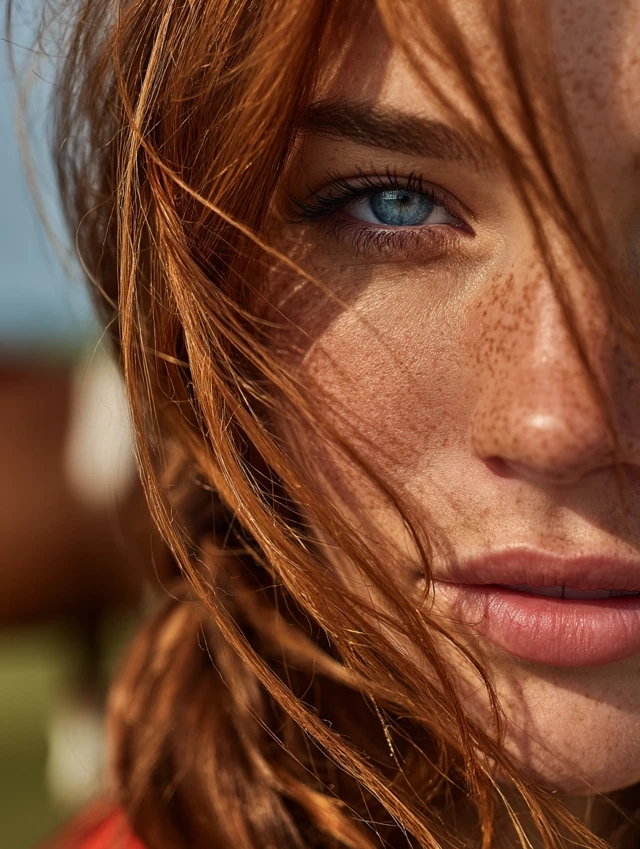 Red Haired Woman Portrait Natural Light