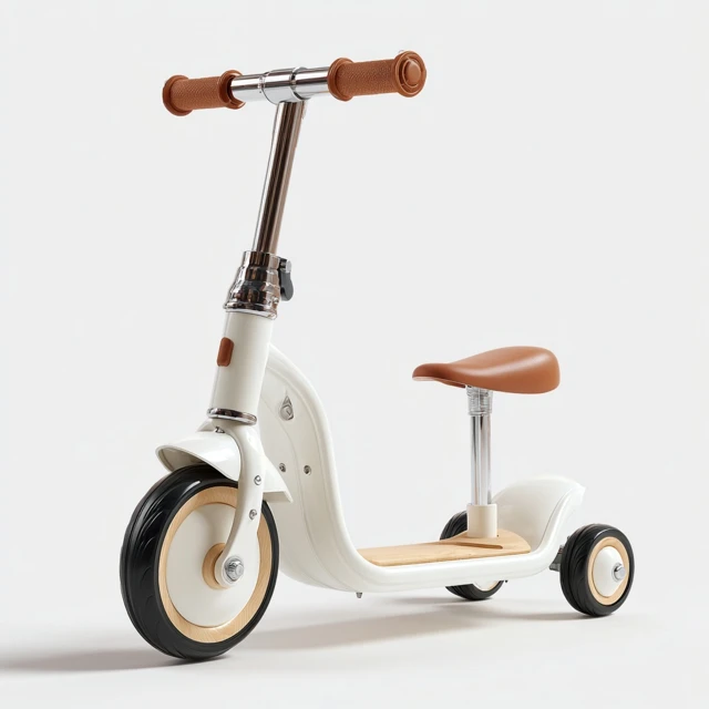 Cute White Childrens Scooter High Resolution Photography