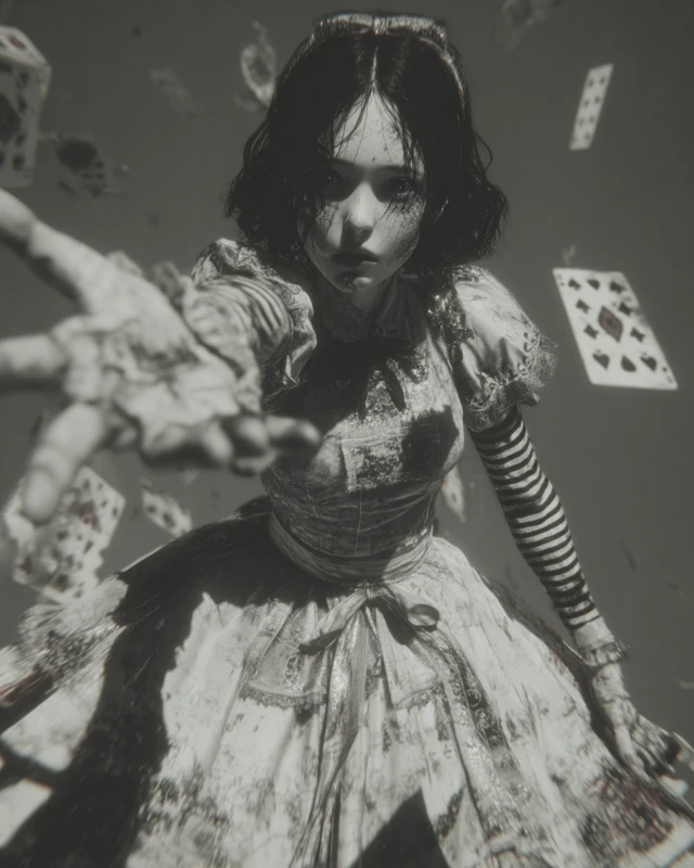 Alice in Wonderland: Dark Hyperrealistic Photo