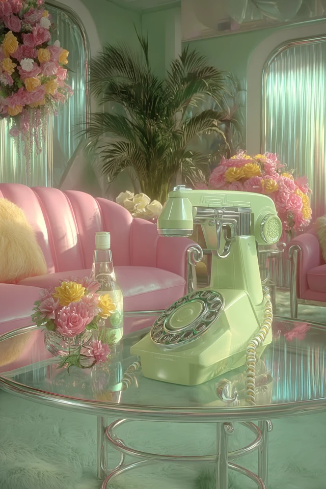 Retro-Futuristic Sci-Fi Scene: Pastel Cyberpunk