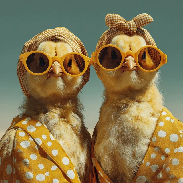 Adorable Baby Chickens Fashionistas Summer Beach
