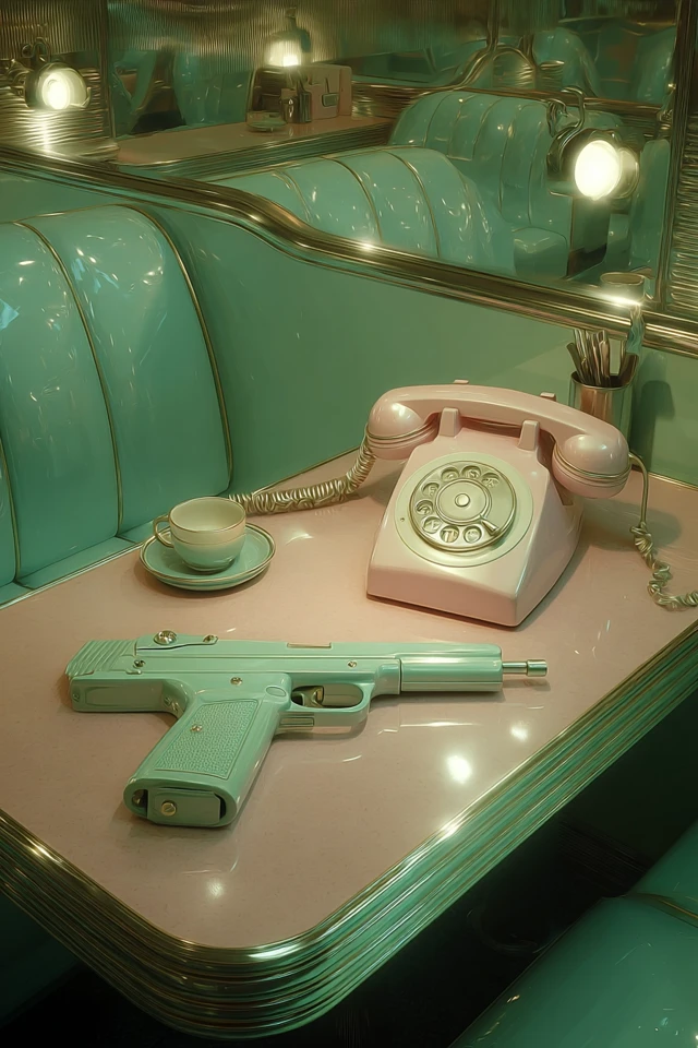 Retro-Futuristic Sci-Fi Scene: Pastel Cyberpunk