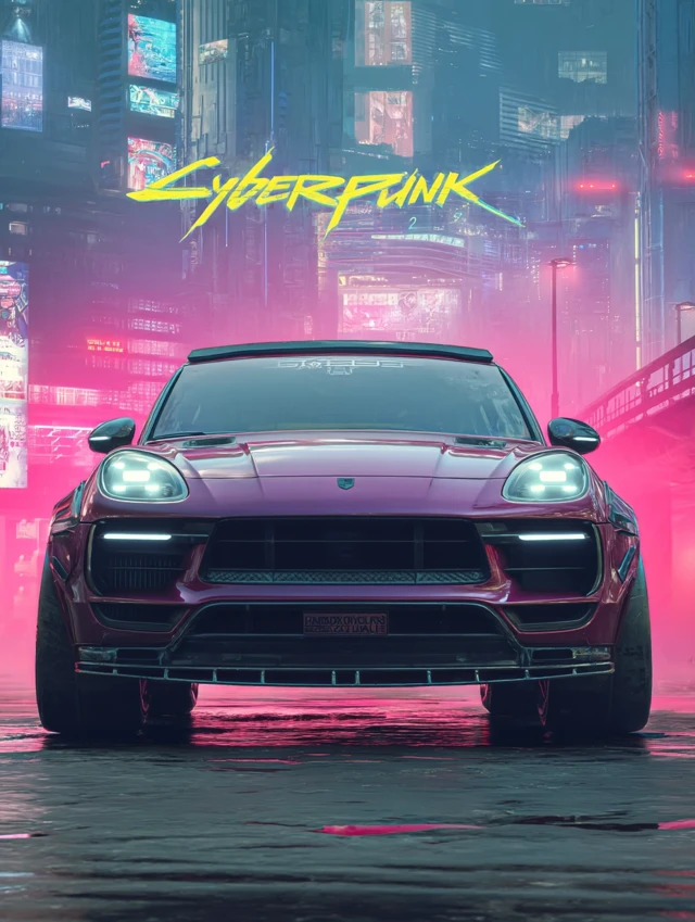 Cyberpunk 2077 Porsche Macan City Night Scene