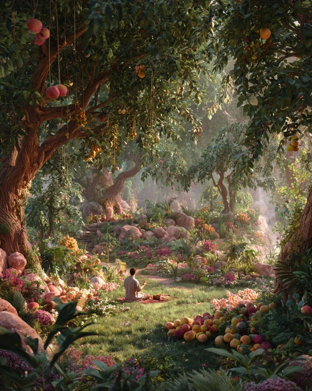 Edenic Garden Prayer Cinematic Art
