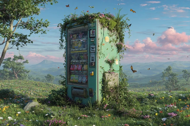 Nature Reclaims Abandoned Vending Machine Surreal Landscape