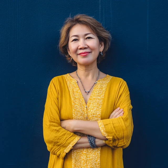 Asian Businesswoman Smiling Confidently