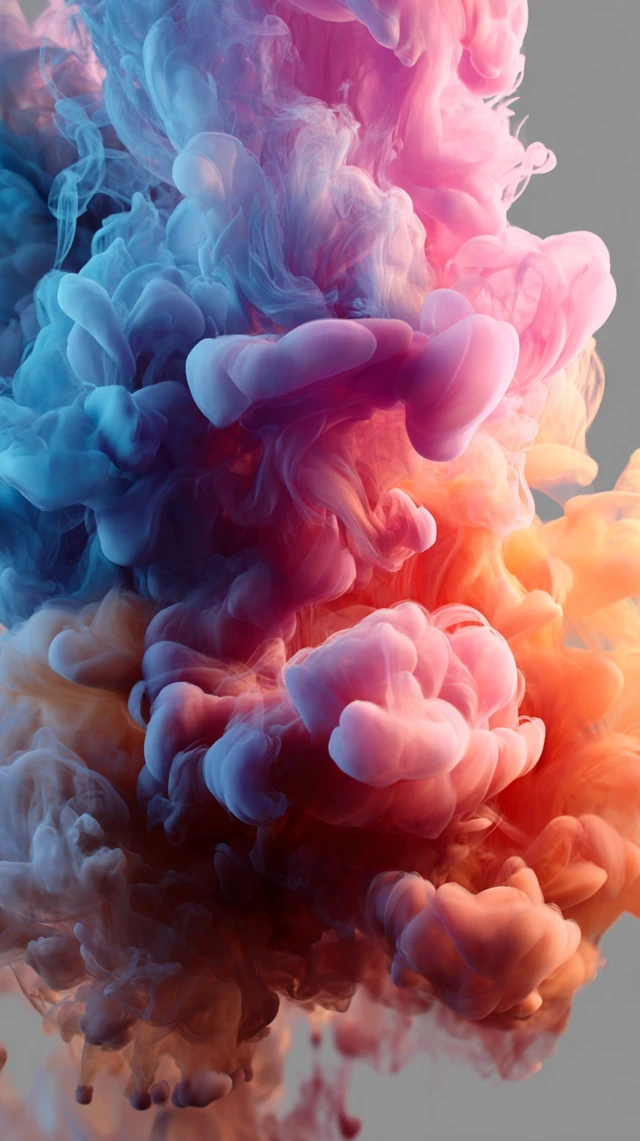 Colorful Smoke Abstract Art on Black Background