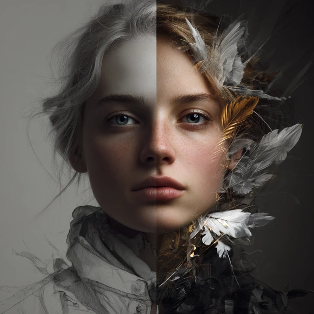 Portrait of a Woman: Artistic Split Face