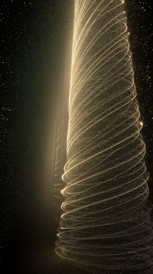 Cosmic Minimalism Golden Particles Abstract Motion