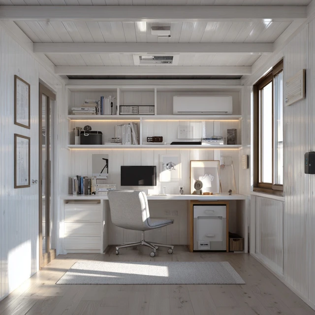Modern Office Interior Design Prefab White Wood Room
