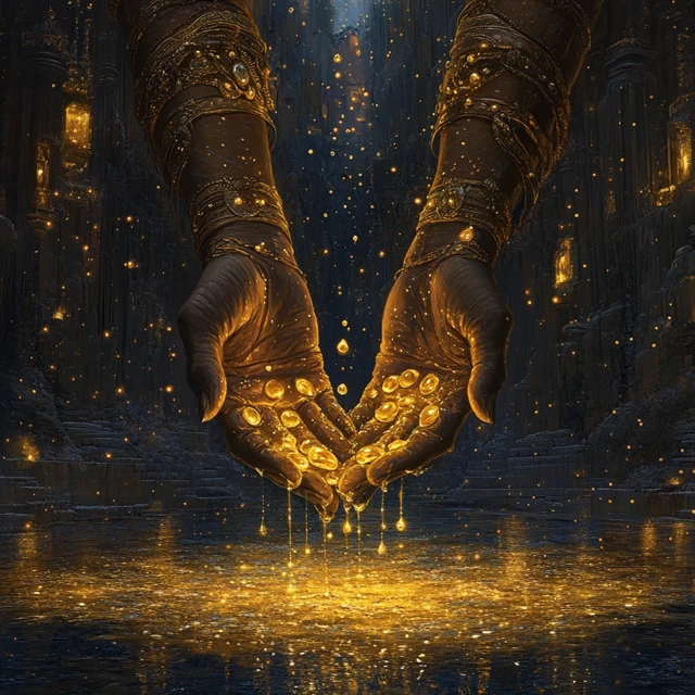 Ajes Power Hands Spiritual Wealth Fantasy Art