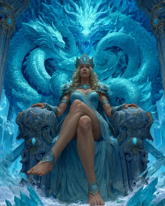 Freyja, Norse Ice Goddess: Epic Fantasy Illustration