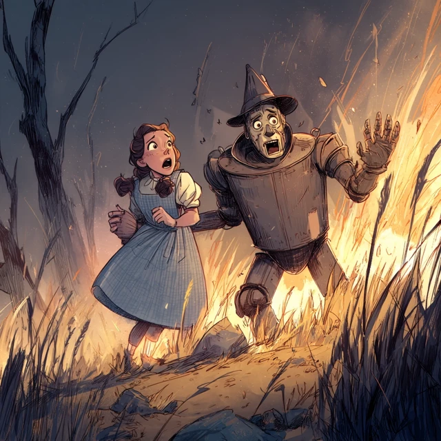 Wizard of Oz Cartoon Illustration