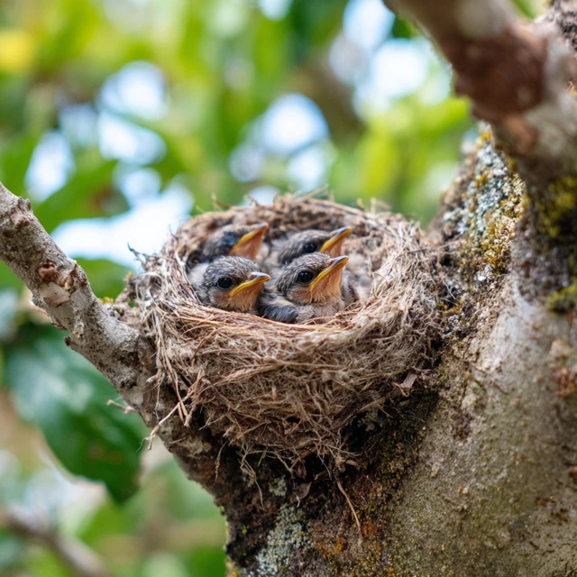 Baby Birds in Nest Nature Photography