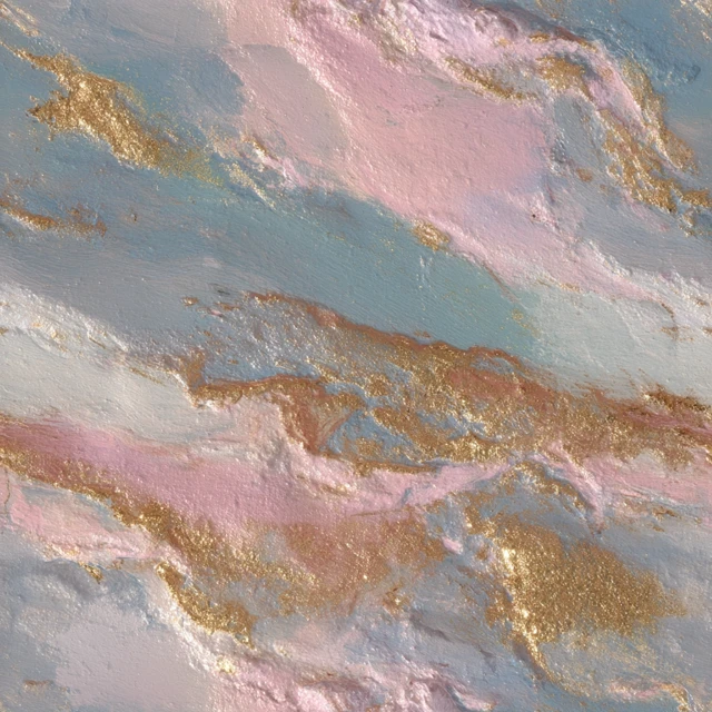 Sandstone Painting in Turner Style with Gold Accents