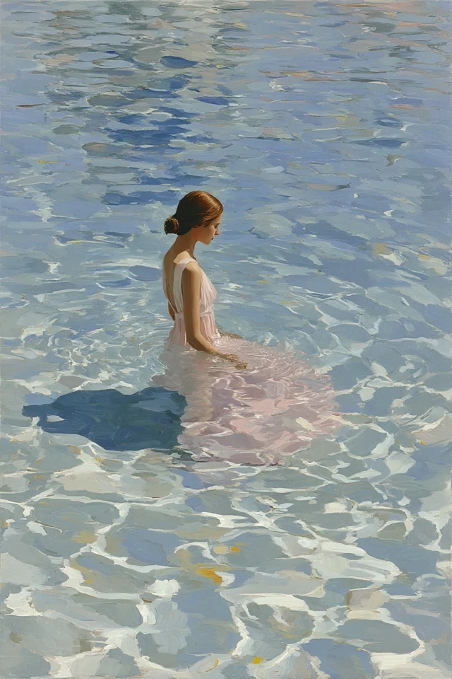 Woman Underwater Artistic Portrait