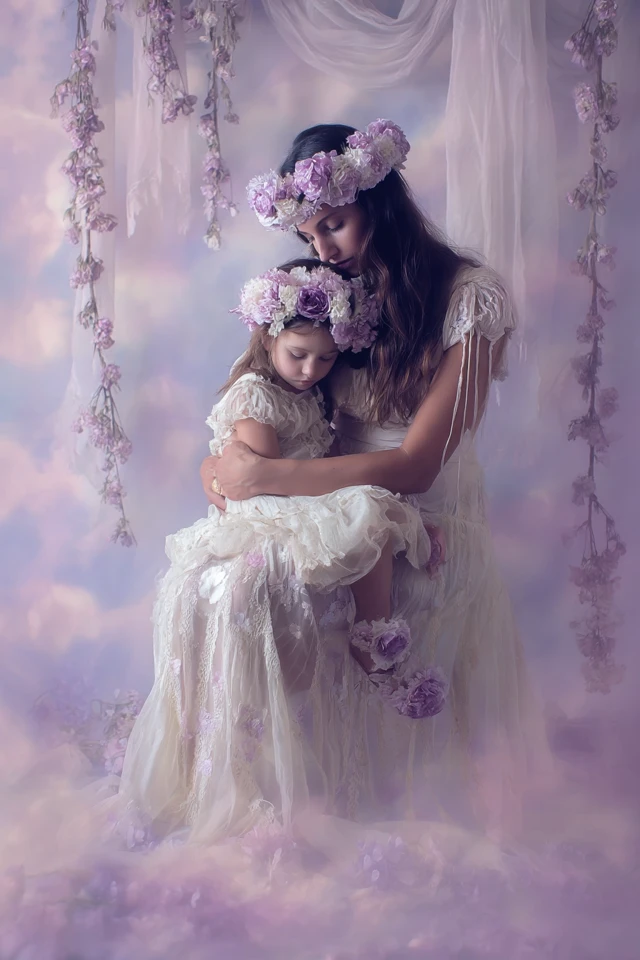 Mother and Daughter Dreamy Portrait