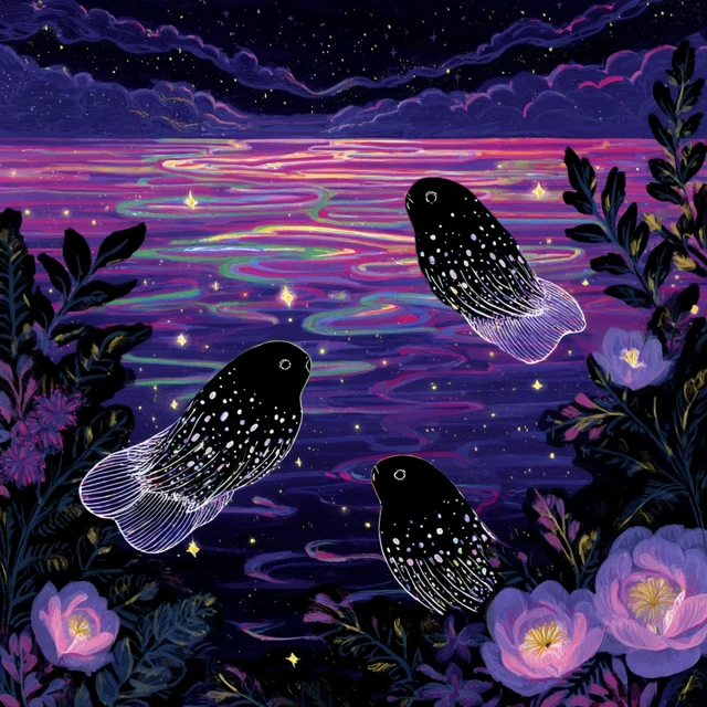 Beautiful Painted Jellyfish with Floral Details