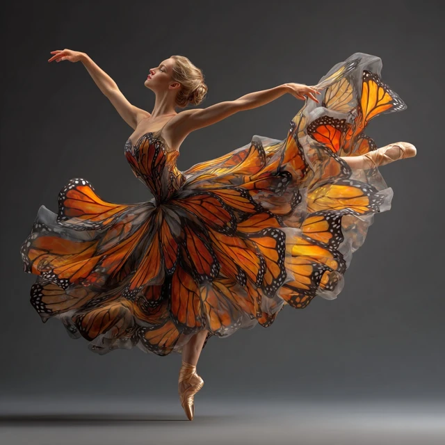 Ballerina in Butterfly Tutu Photo Realistic