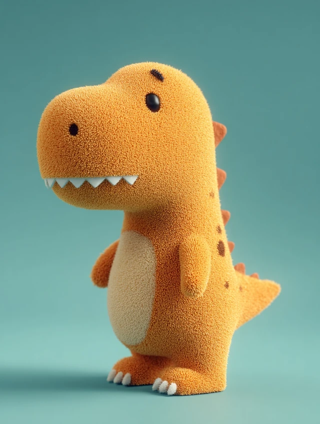 Cute 3D Cartoon T Rex Mascot Doll Design