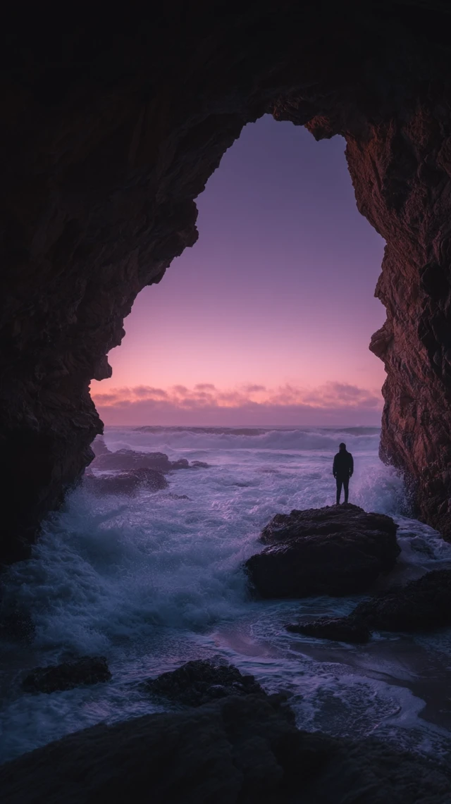 Coastal Dusk Silhouette Dramatic Photography