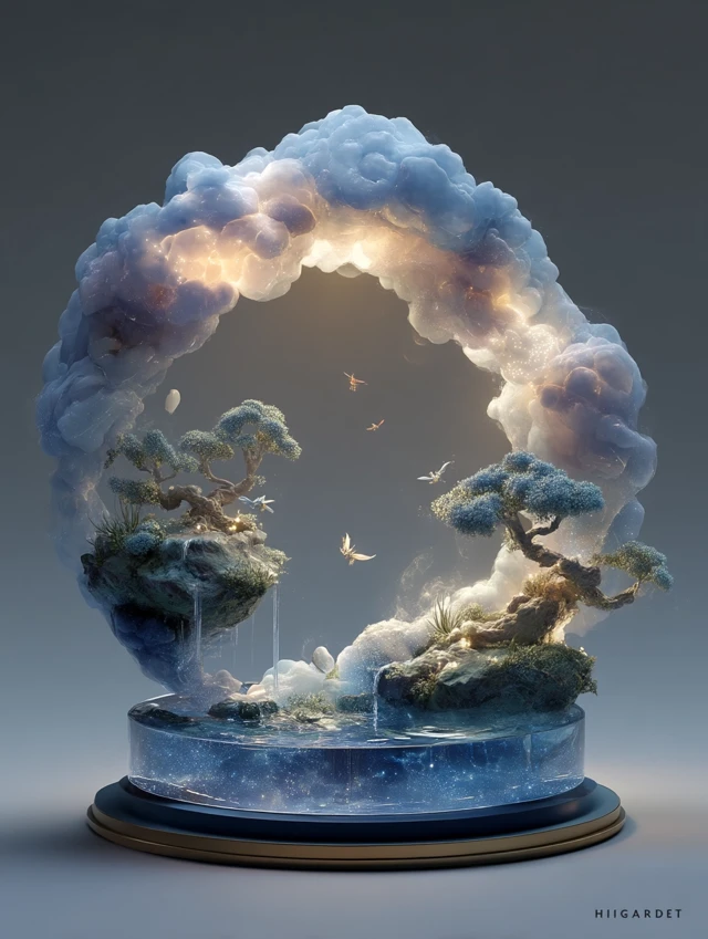 Cloud Arch Sky Realm Miniature Scene