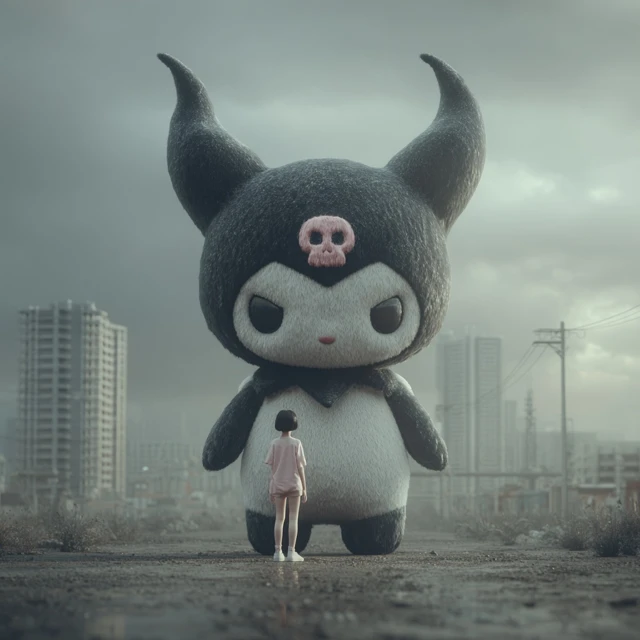 Kuromi Hyperrealistic Giant in City