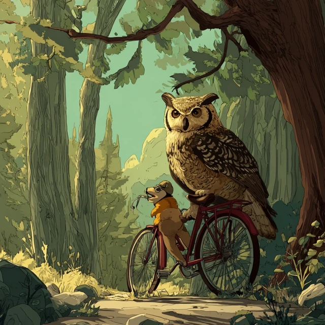 Owl and Weasel Cycling in Montreal Forest