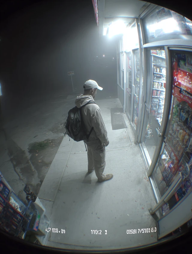 Gas Station CCTV Footage Eerie Scene in Foggy Morning
