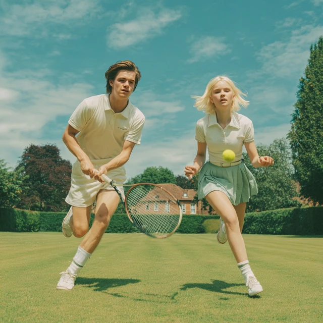 Young Couple Tennis Photo Fashion Style