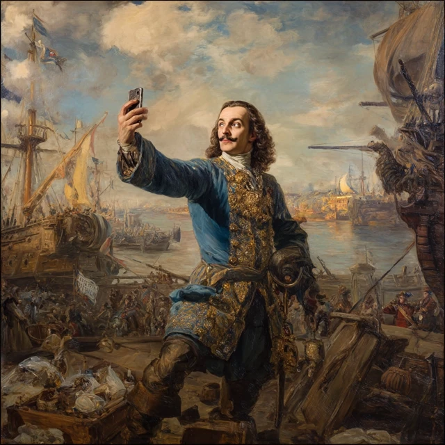 Peter the Great Selfie Russian Emperor at Warf