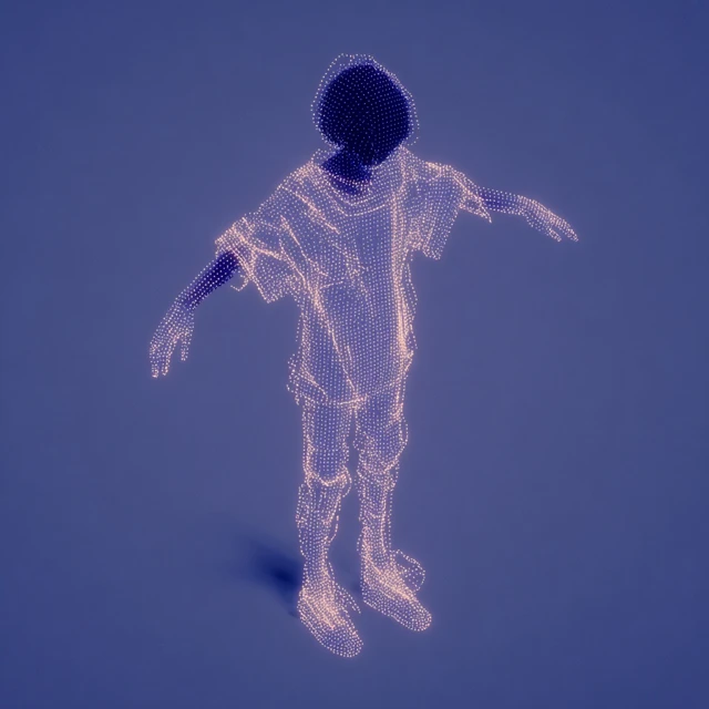 3D Character in T Pose Front View