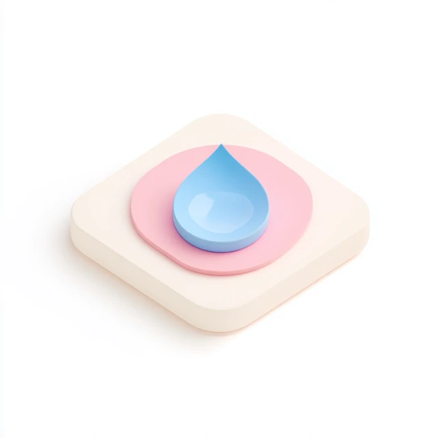 3D Water Drop Icon Pastel Minimalist Design