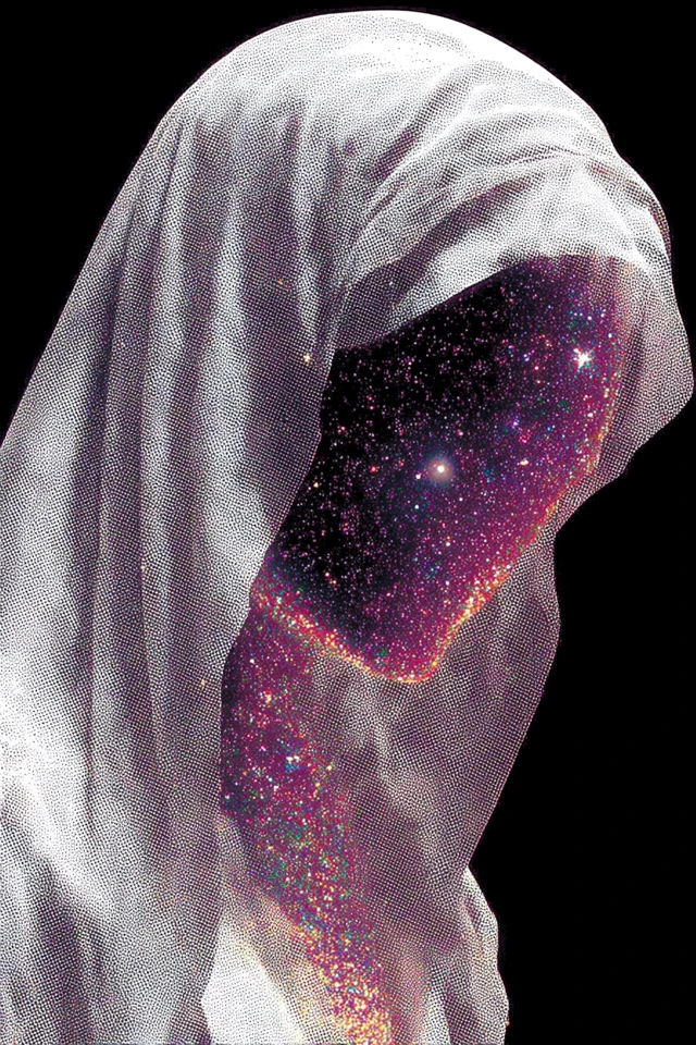 Cosmic Entity Meditating Nebula Face