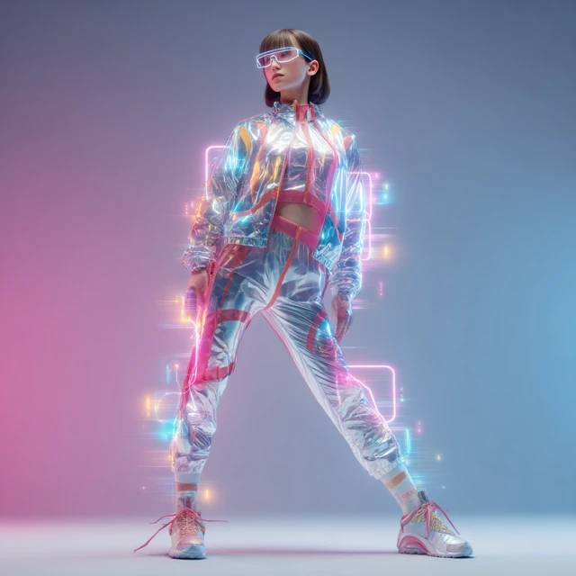 Ai Inspired Fashion Portrait of a Smiling Girl