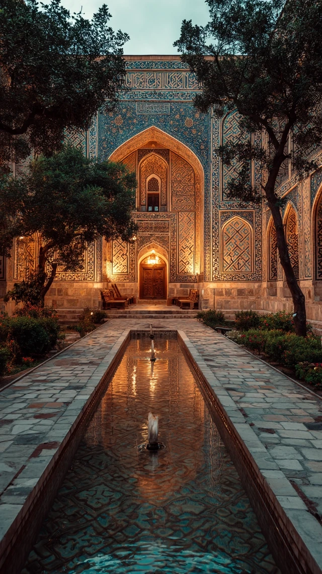 Persian Garden Mosaic Samarkand Palace Architecture