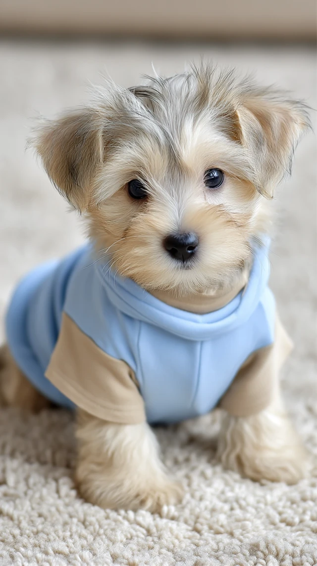 Maltese Puppy in Cozy Sweater Cute and Adorable
