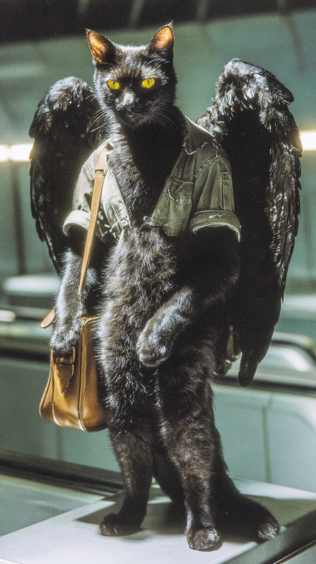 Vogue Cat Angel on Subway Cover Fashion Editorial