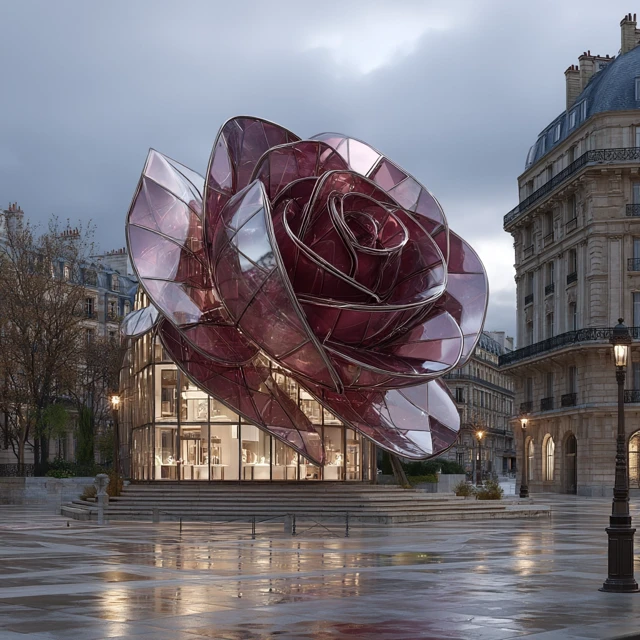 Burgundy High Tech Jewelry Store in Paris