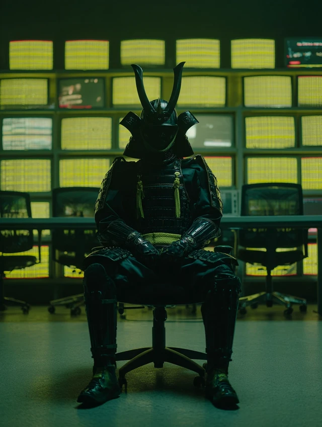 Cyberpunk Samurai Surveillance Futuristic Photo