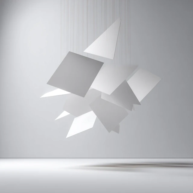 Abstract Paper Sculpture White Background