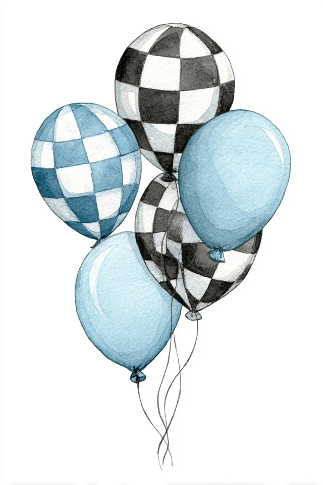 Watercolor Balloons Party Decor Illustration
