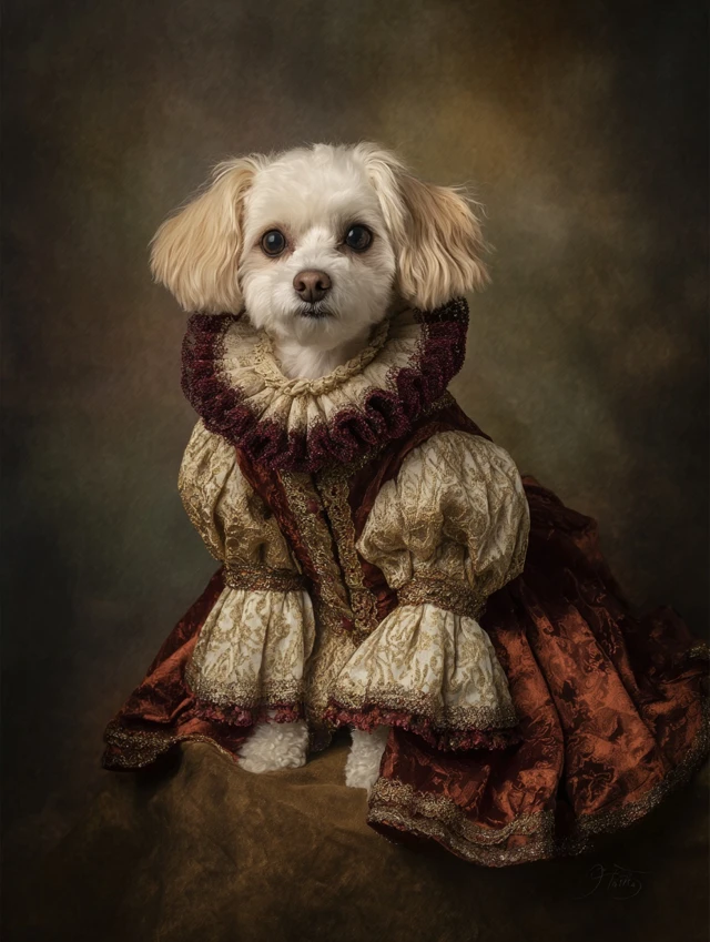 Regal Pet Portrait Vintage Court Costume