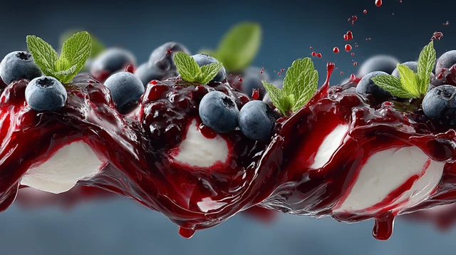 Delicious Blueberry Ice Cream Dessert Ad