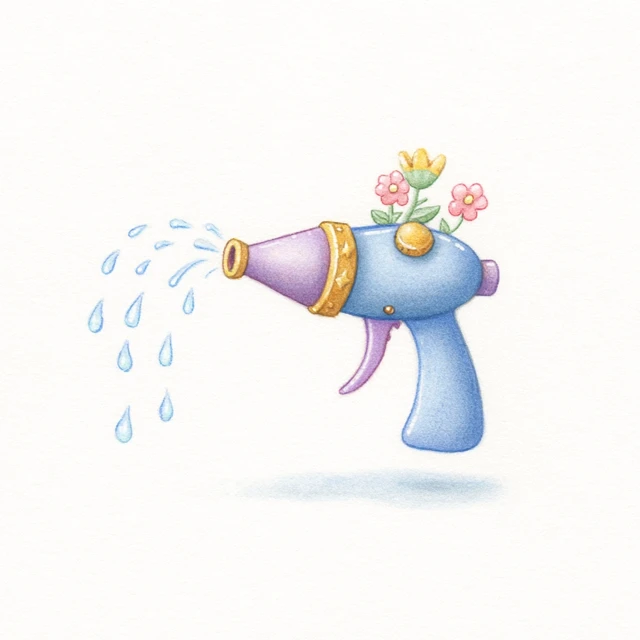 Watercolor Clipart Squirt Gun Nursery Art