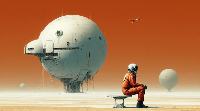 SciFi Art Futuristic Spaceship Astronauts Space