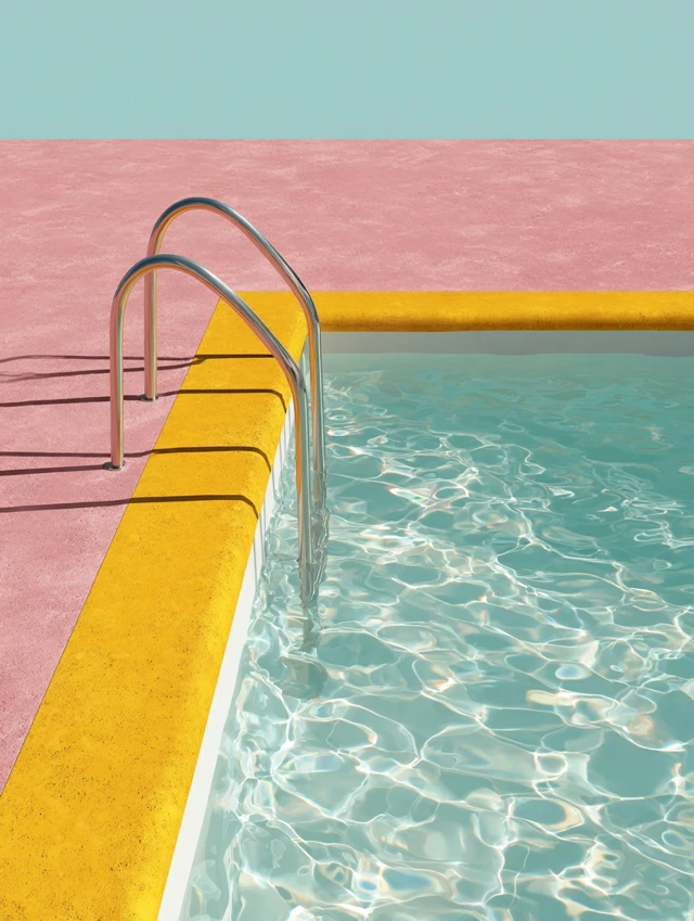 Retro Poolside Illustration Summer Vibes