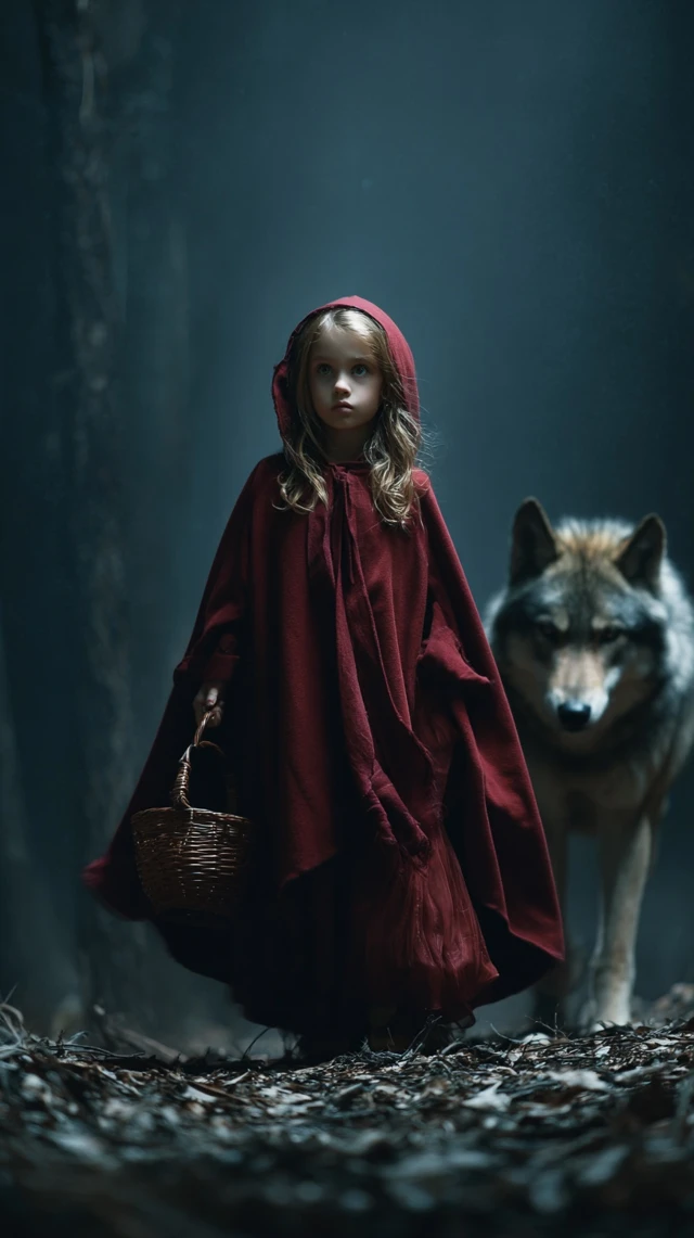 Little Red Riding Hood in a Dark Forest