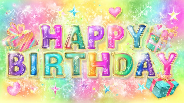 Happy Birthday Design Sparkles Rainbow Gifts
