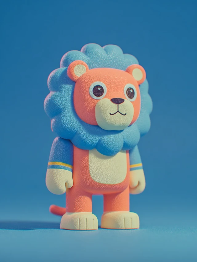 Stylized Lion Vinyl Toy Collectible Figure